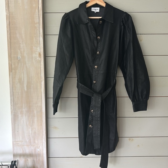 FRNCH Paris Faux Leather Shirt Dress – Size S - Picture 4 of 8
